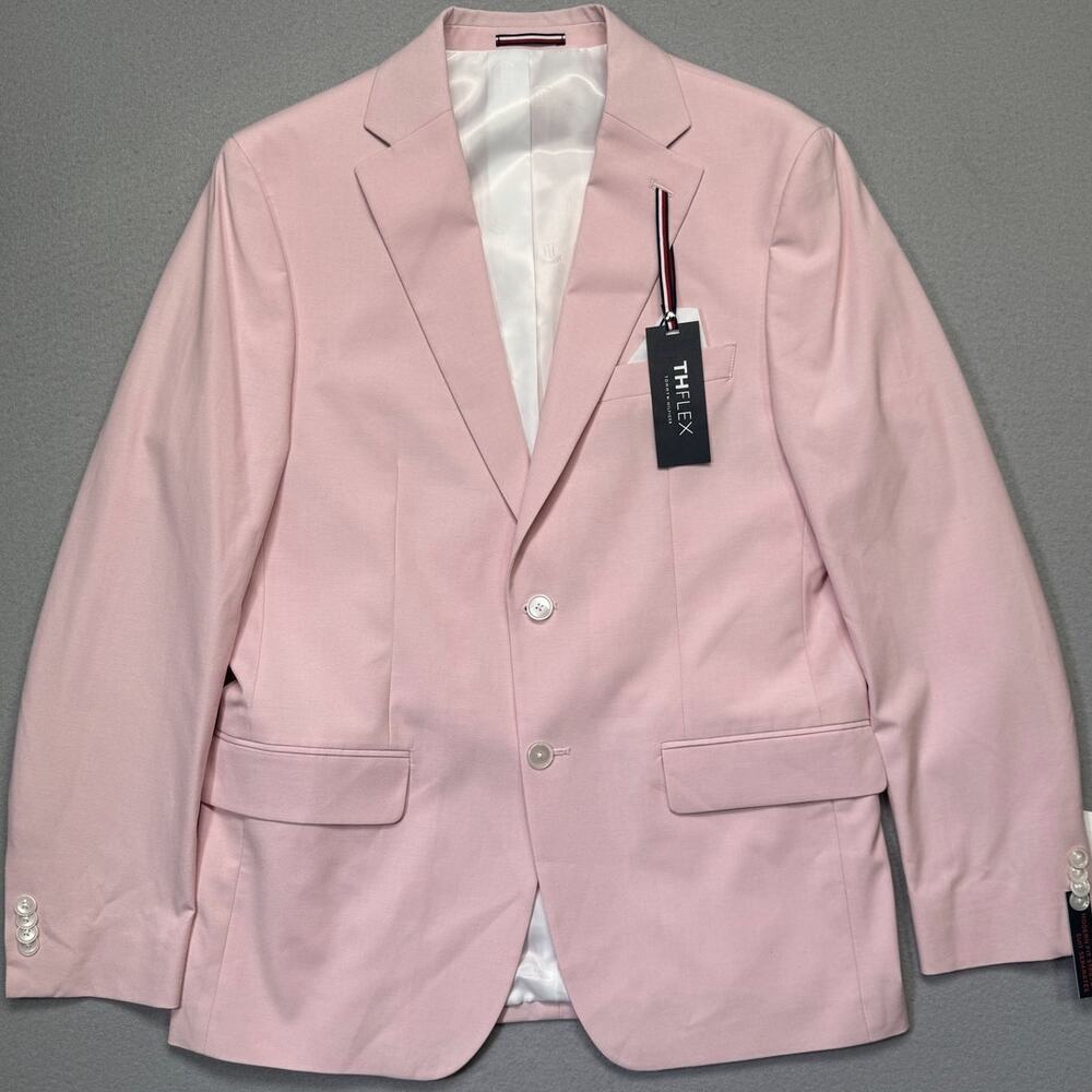 Tommy Hilfiger Men's TH flex Modern-Fit Stretch Sport Coat LT Pink 40R $360